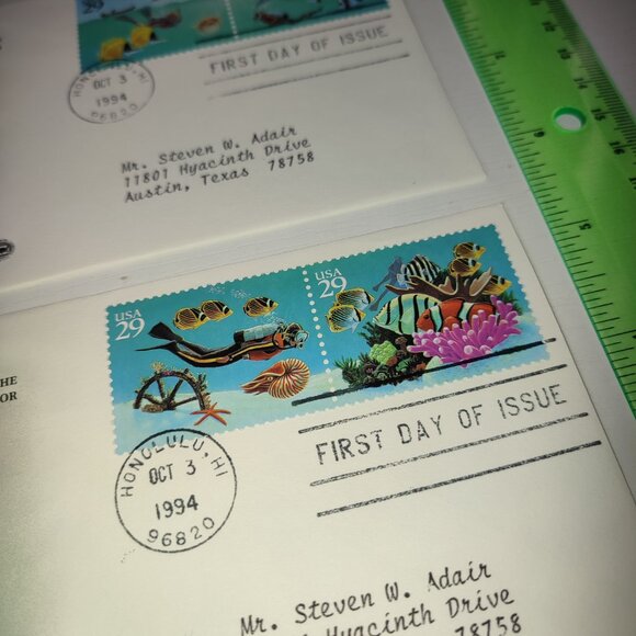 Set 2 FDC Wonders of the Sea Marine Life Fauna Nature USA 1992 Vintage Covers - Picture 5 of 6